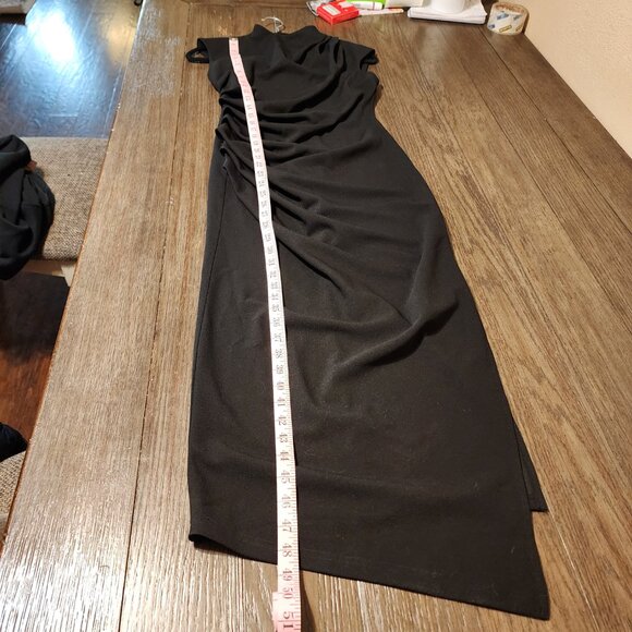 Nikki Lund Dida Funnel Neck Cocktail Dress NWT Black Med - Picture 2 of 12